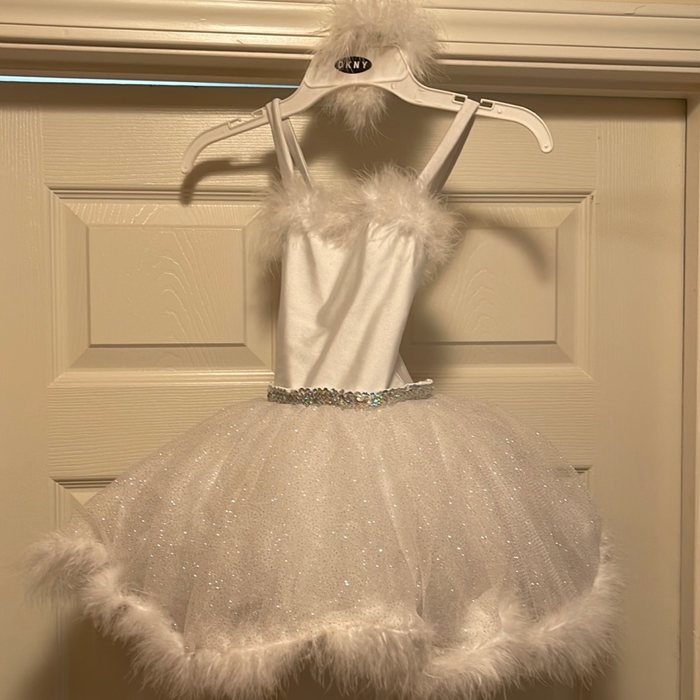 Toddler Angel costume with pony tail and arm bans